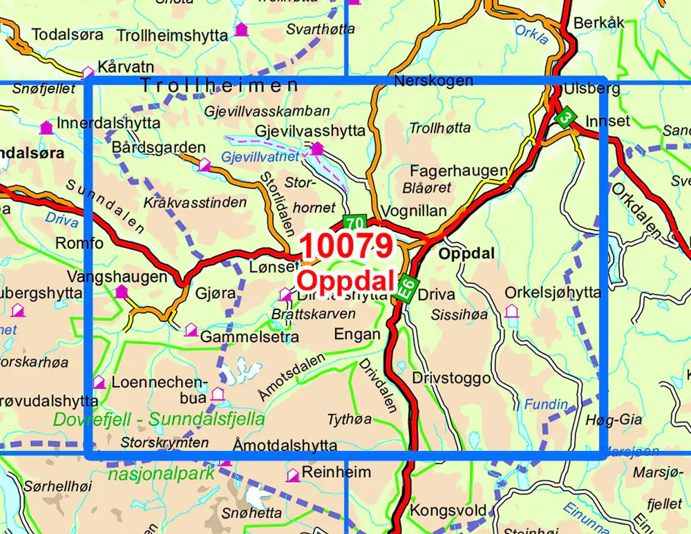 Oppdal 1:50 000 – Kart 10079 i Norges-serien - Image 4