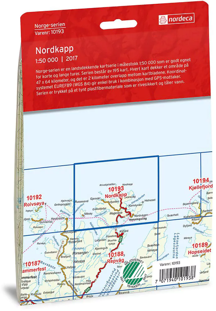 Nordkapp 1:50 000 – Kart 10193 i Norges-serien - Image 3