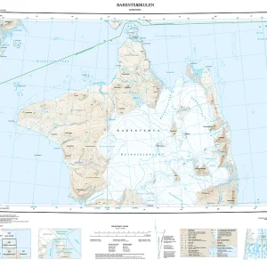 E8 Barentsjøkulen 1:100 000 – Svalbardkart – Lnr 8839