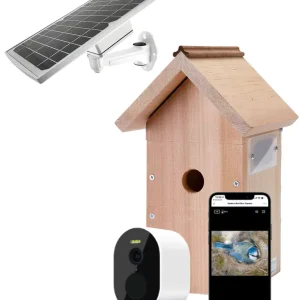 Fuglekasse kamera kit, WiFi med solcellepanel – Farge 3MP 2304x1296p m/infrarød nattfunksjon